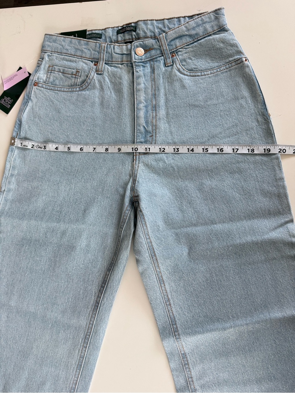 wild fable Light Blue Straight Leg Jeans for womens size 4 with shimmer - Picture 11 of 14